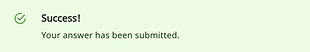 Success message indicating that the answer was submitted