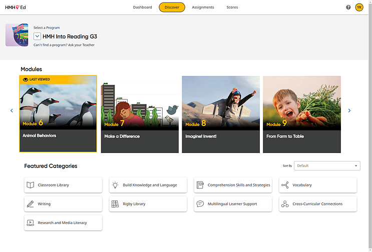 Discover page