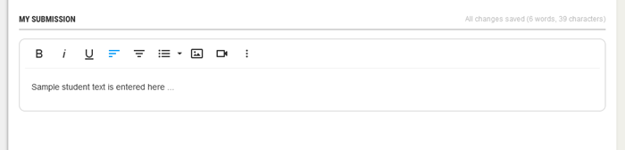 My Submission text box