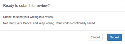 Ready to submit for review dialog box