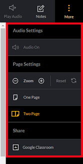 More options displayed