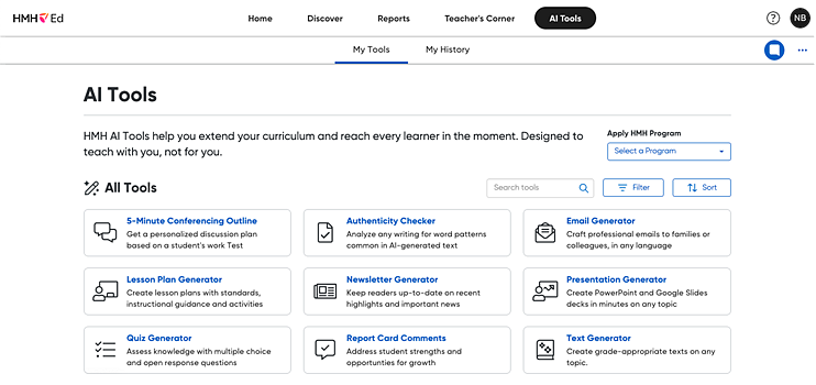 AI Tools page showing credits available