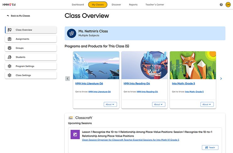 Class Overview Page