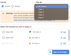 Filter By class list