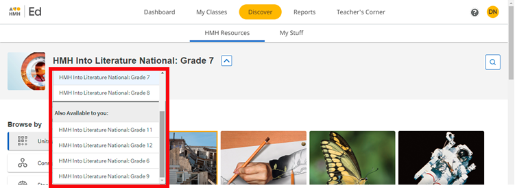 Discover page - Program list