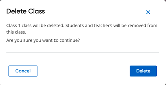 Remove Class confirmation box