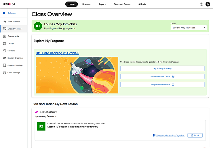 Class Overview page