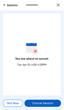 Coachly session Cancel Session button