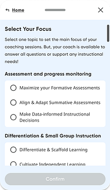 Select Your Focus page