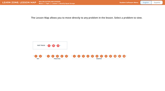 Learn Zone: LessonMap page
