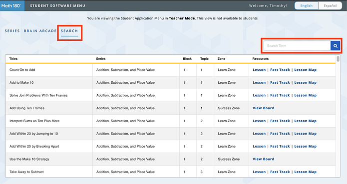 Search tab showing key word field