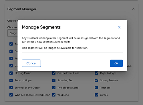 Manage Read 180 Segments for Classes and Students in HMH Ed as a Teacher