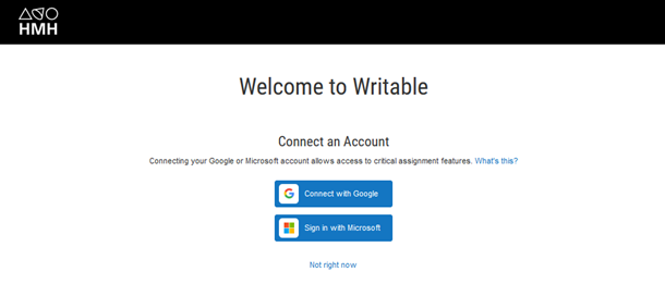 Writing Task Welcome page