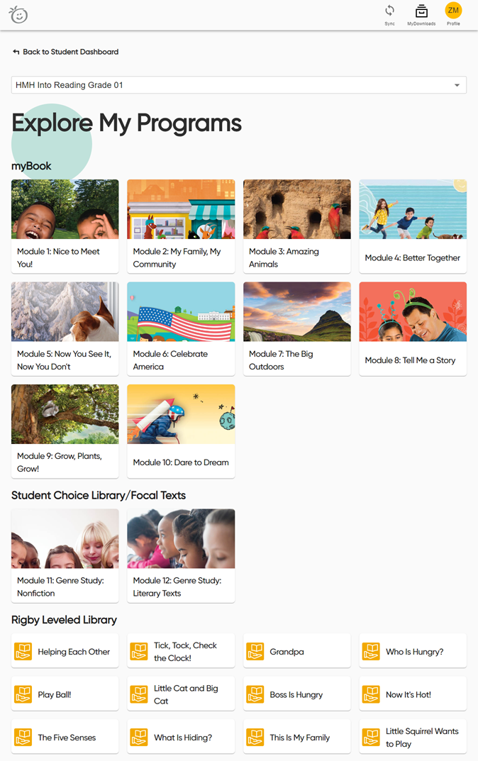 Navigate Explore My Programs Page in HMH Go as a Student