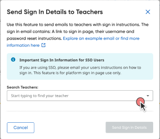 Send Sign In Details to School Admins and Teachers