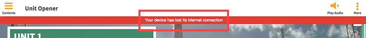 Warning identified: Your device has lost its internet connection Warning identified: Your device has lost its internet connection