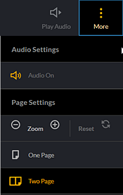 More button selected showing More menu options