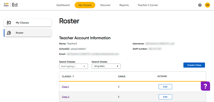 Roster page Roster page