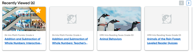 Recently Viewed tray