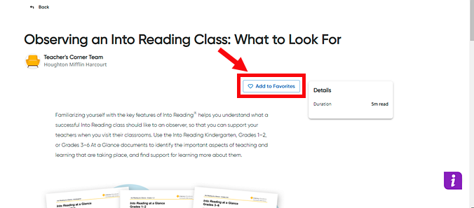 Resource page with Add to Favorites button highlighted Resource page with Add to Favorites button highlighted