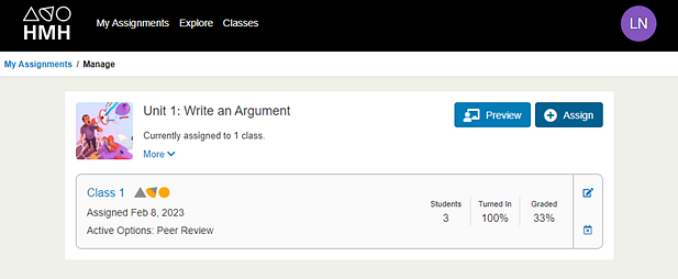 Manage and Grade link