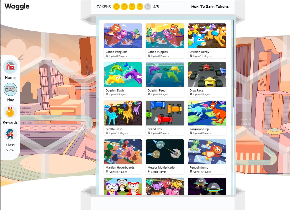 Play Activities in Waggle as a Student