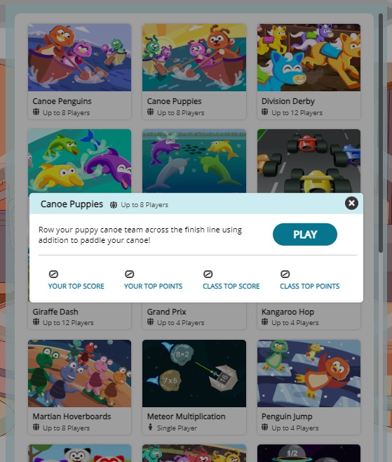 Play Activities in Waggle as a Student