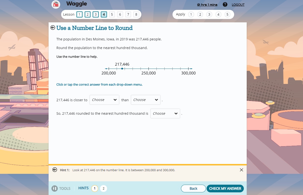 Assigned Activities (Grades 3-8) in Waggle as a Student