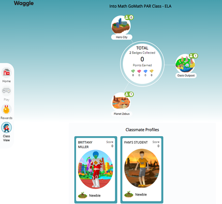 Profile Cards in Waggle (HMH Ed Teacher)