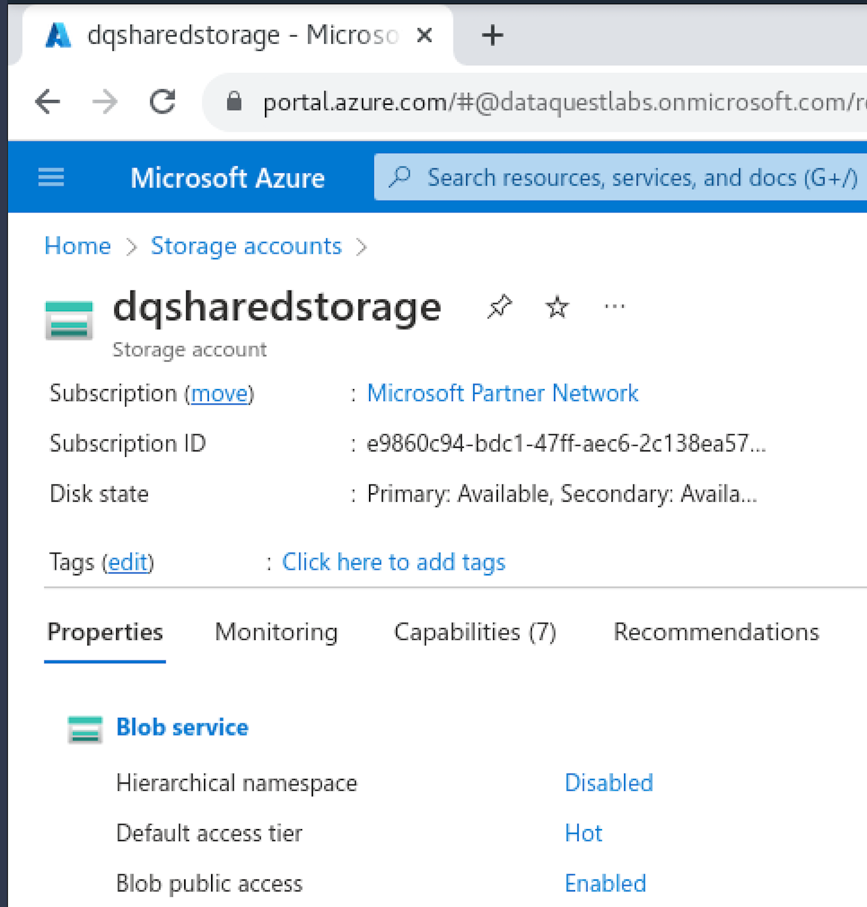 Introduction to Microsoft Azure — Explore File Storage Dataquest