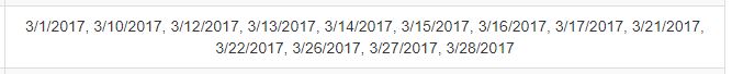 Listing Individual Dates Without Ranges