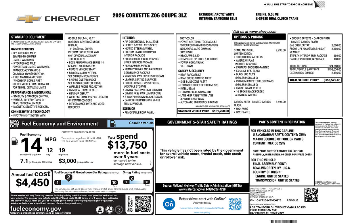 2026 Corvette Dream Giveaway #2
