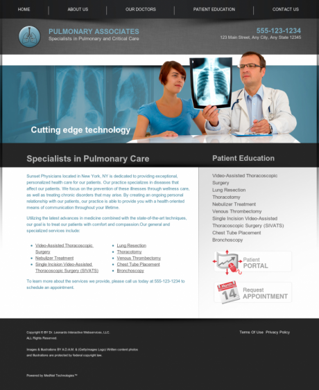 Pulmonary Disease Website Preview #2