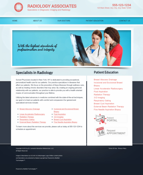 Radiology Website Preview #3