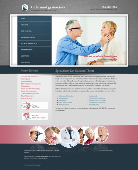 Otolaryngology Website Preview #1