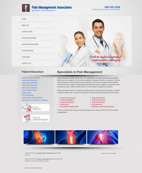 Pain Medicine Website Preview #2
