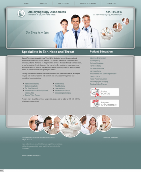 Otolaryngology Website Preview #2