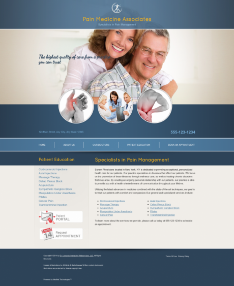 Pain Medicine Website Preview #1