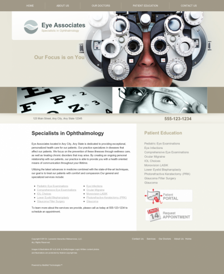 Ophthalmology Website Preview #2