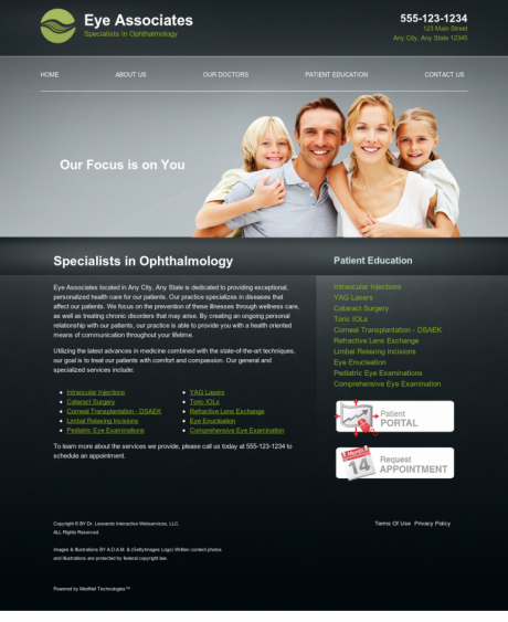 Ophthalmology Website Preview #3