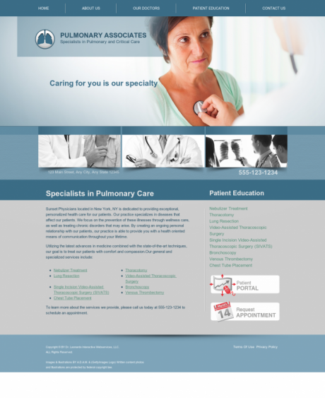 Pulmonary Disease Website Preview #1