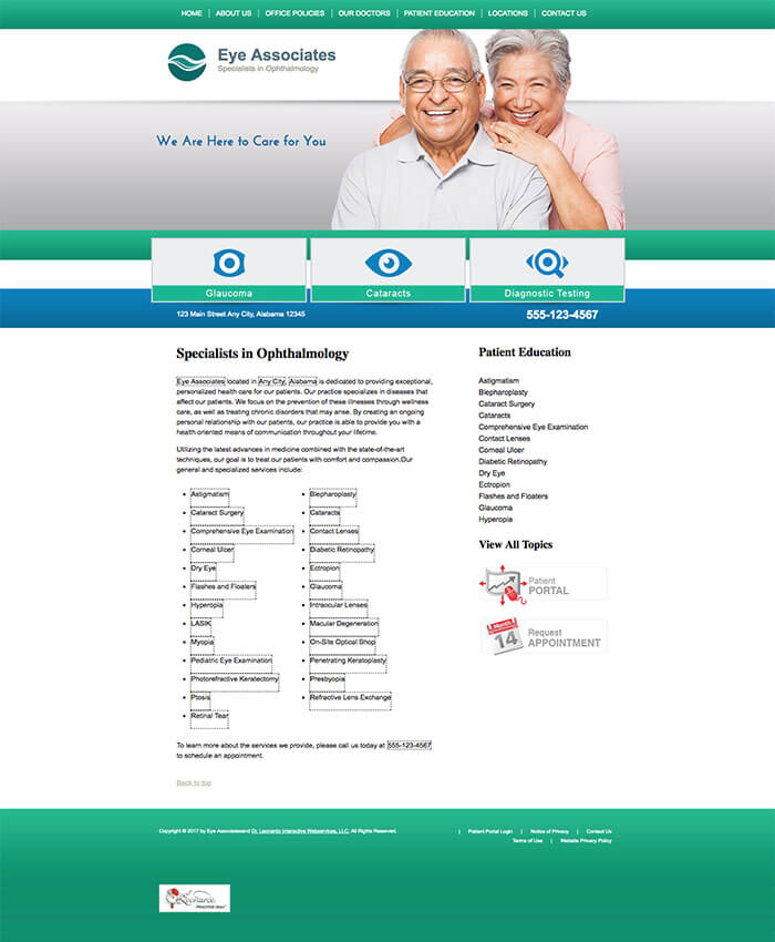 Ophthalmology Website Preview #6