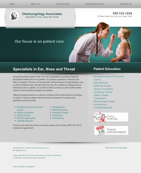 Otolaryngology Website Preview #5