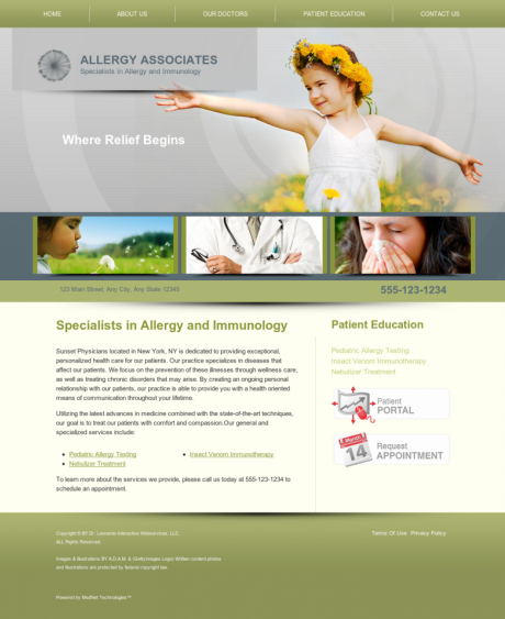 Allergy & Immunology Website Preview #1