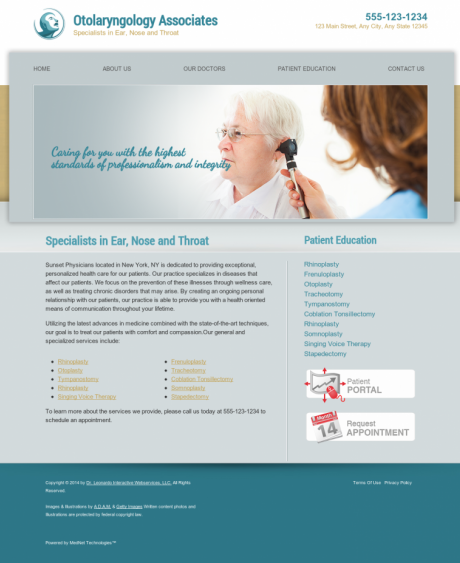 Otolaryngology Website Preview #6