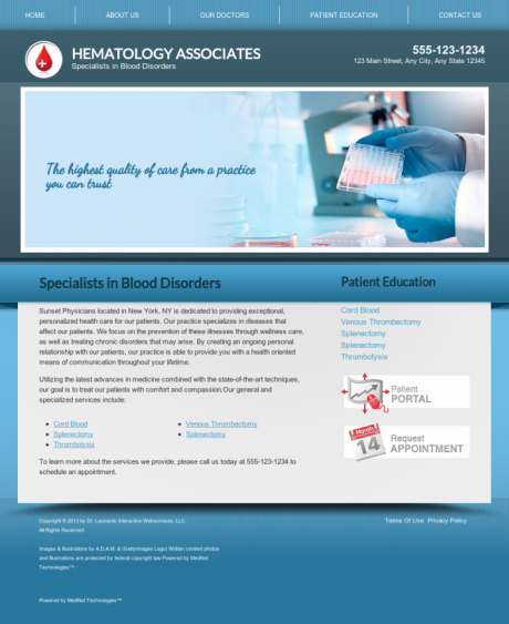 Hematology Website Preview #8