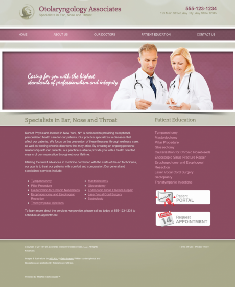 Otolaryngology Website Preview #7