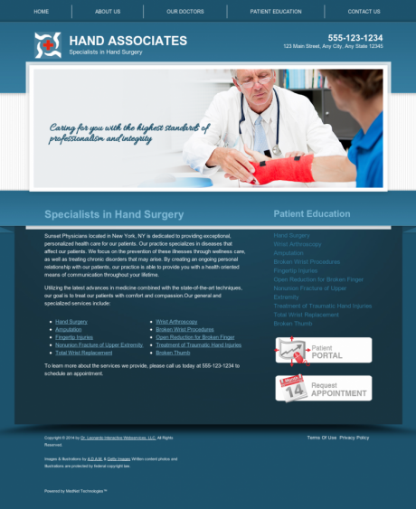 Hand Surgery Website Preview #4