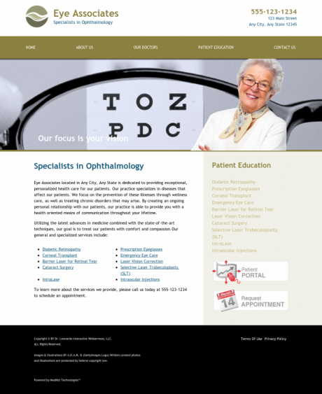 Ophthalmology Website Preview #4