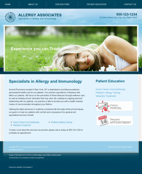 Allergy & Immunology Website Preview #6